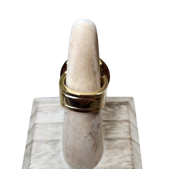 18K Gold Plated Stainless Steel Ring | Smokey CZ Stone | Size 6  | 2 for $40 - Picture 6 of 7